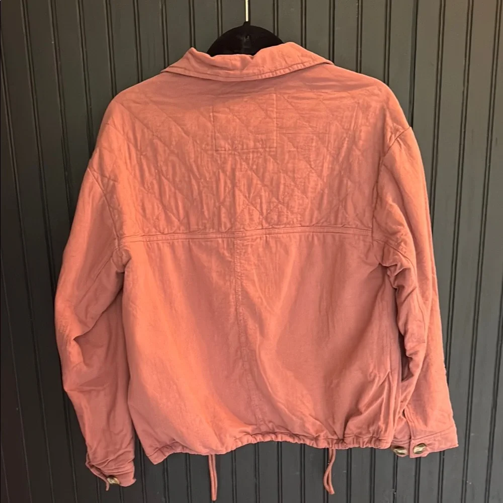 American Eagle Outfitters Pink Utility Jacket with Drawstring Hem - Picture 3 of 3